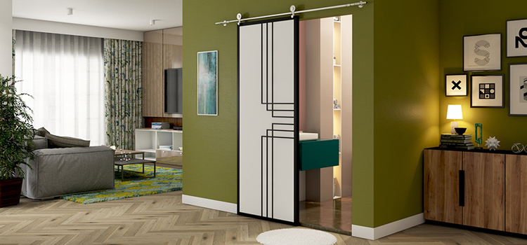 sliding bathroom door installation in South Pasadena